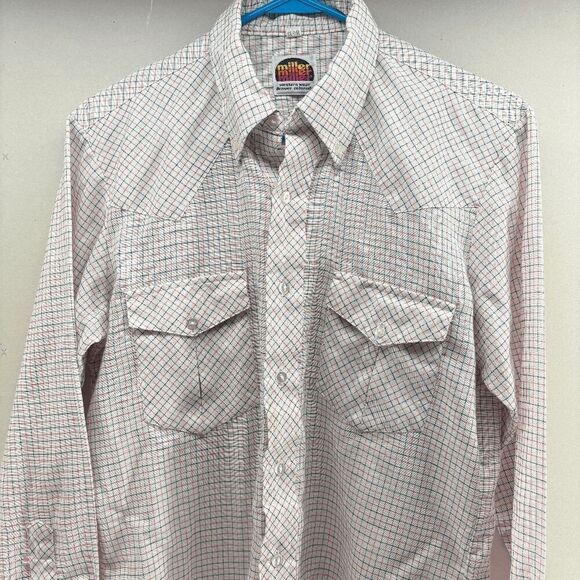 Vintage Miller Western Wear Denver Colorado Size Large Button up Striped Shirt - Picture 3 of 4